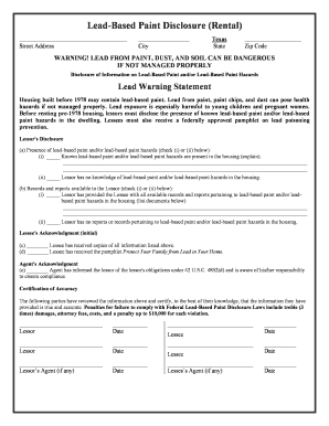 Lead Based Paint Disclosure Form PDF