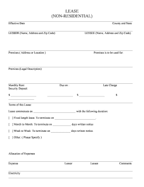 Nonresidential Simple Lease  Form