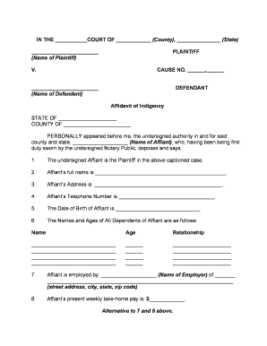 Indigency  Form