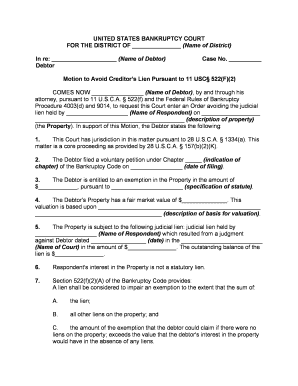 Motion Avoid Lien Form