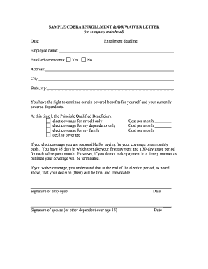 Enrollment Letter  Form
