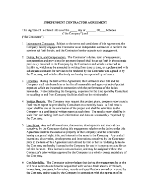 Self Employed Contractor Form