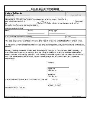 California Odometer Form