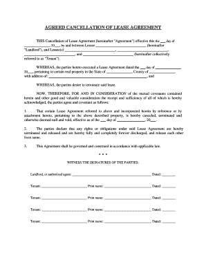 Colorado Agreed Cancellation of Lease  Form