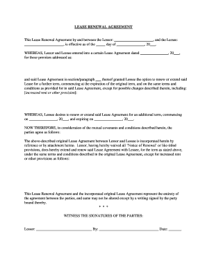 Maryland Lease Renewal  Form