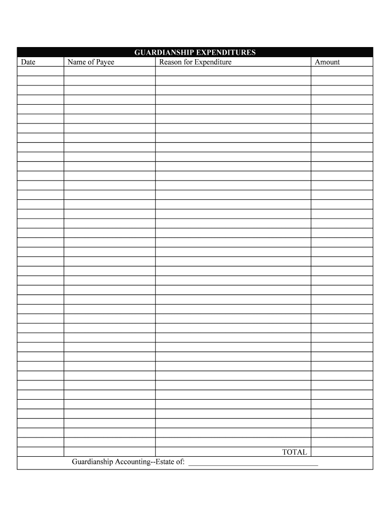 Guardianship Expenditures  Form