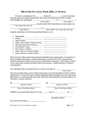 Sale of Firearm  Form