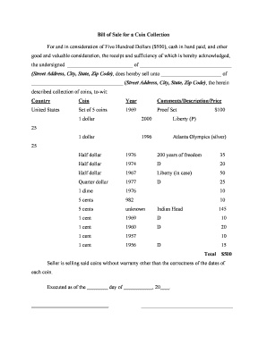 Bill Sale Form