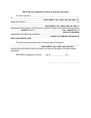 Bill Sale Form PDF