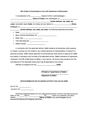 Automobile Warranties  Form