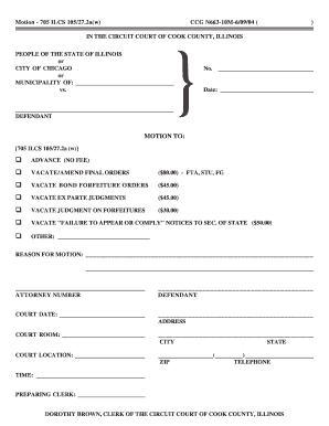 Motion 705 ILCS 10527  Form