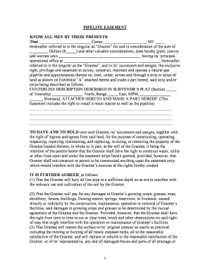 Pipeline Easement Montana University System  Form