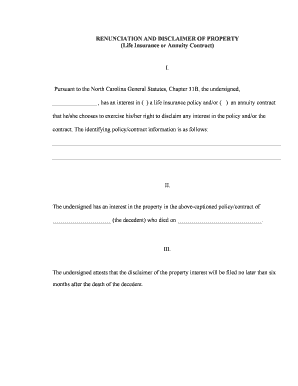 North Carolina Disclaimer of Interest FormsDeeds Com