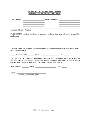 30 Day Notice  Form