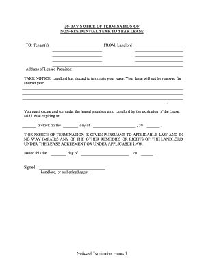 30 Day Notice  Form