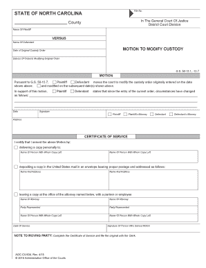 MOTION to MODIFY CUSTODY  Form