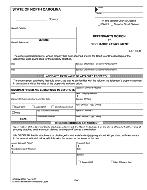 DISCHARGE ATTACHMENT  Form