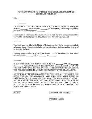 North Dakota Notice Intent  Form