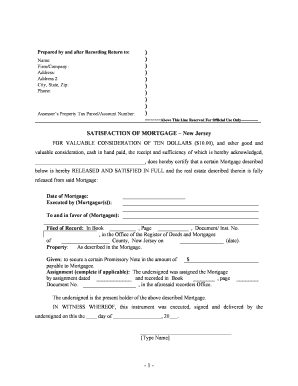 Nj Mortgage Form