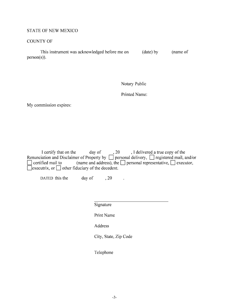 New Mexico Interest  Form