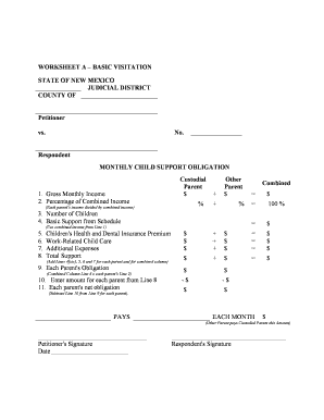 Nm Child Support  Form