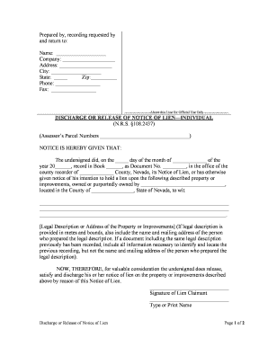 Nevada Lien  Form