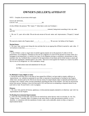 Nevada Affidavit Document  Form
