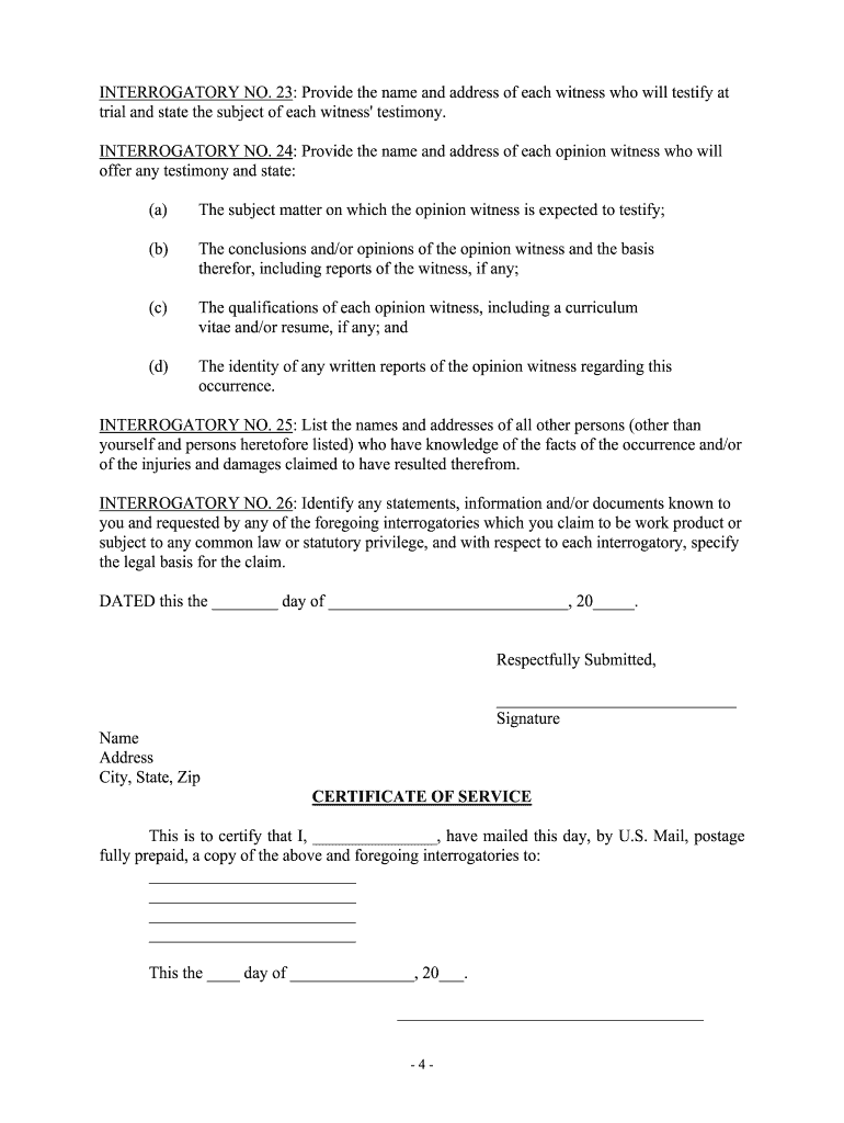 New York Interrogatories to Defendant for Motor Vehicle Accident  Form