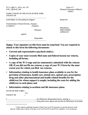 Nys Financial Disclosure Affidavit pdfFiller  Form