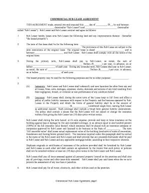 New York Commercial Sublease  Form