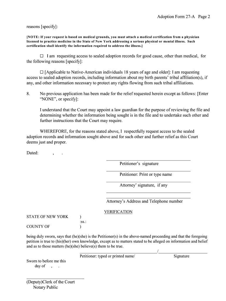 Adoption Form 27 a