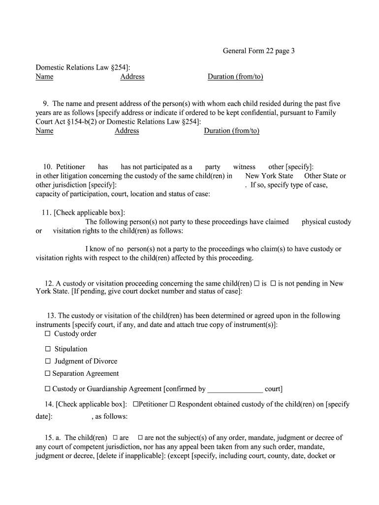 Bill of Sale Form New York Petition for Writ of Habeas Corpus