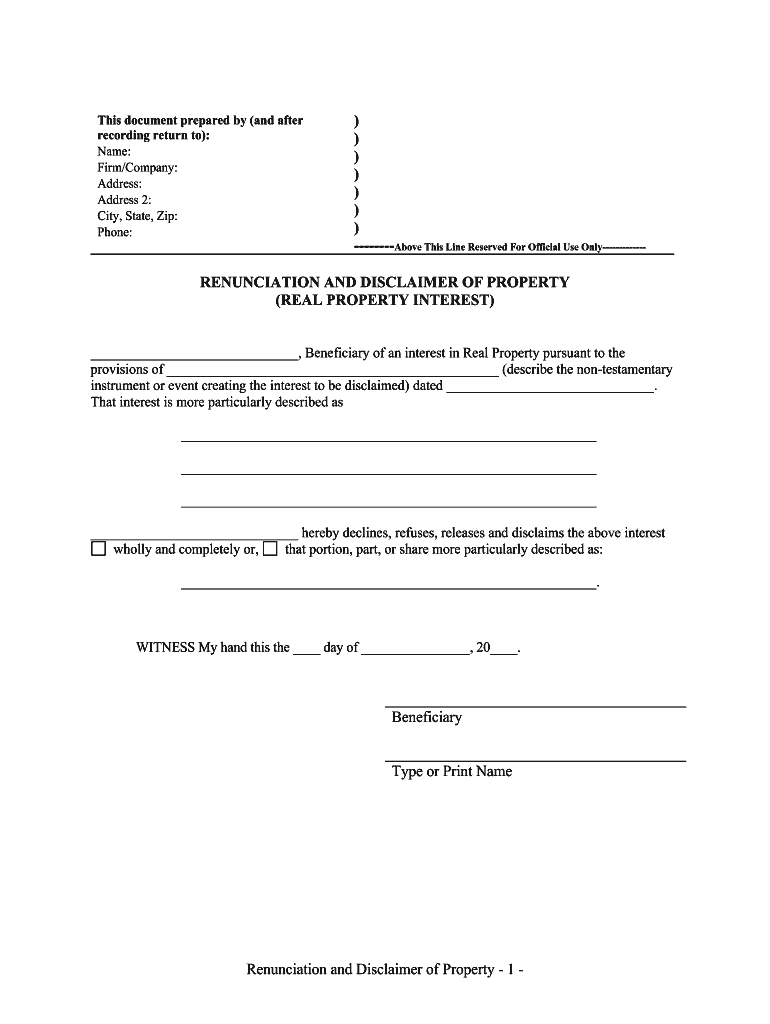 Oklahoma Renunciation and Disclaimer of Real US Legal Forms