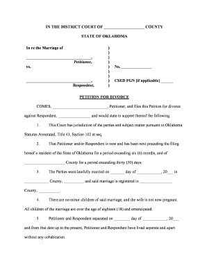 Divorce Packet Sac and Fox Nation  Form