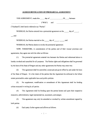 Oregon Prenuptial  Form