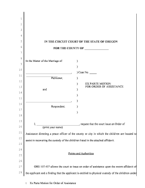 Ex Parte Motion  Form