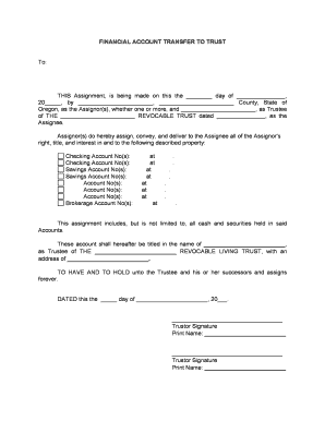 Account Transfer Trust  Form