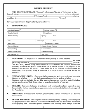 Roofing Contract Sample  Form