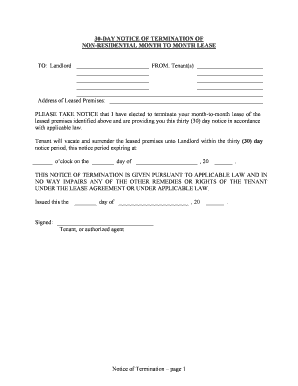30 Day Notice Form