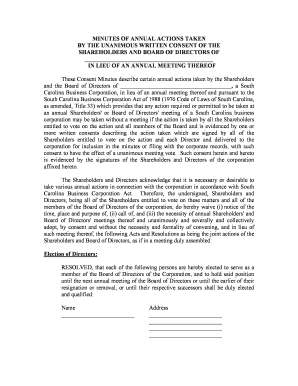 South Carolina Annual  Form