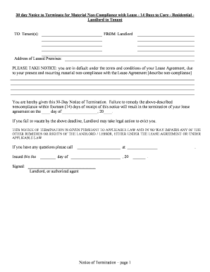 Tennessee Terminate  Form
