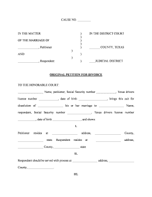 Petition for Annulment TexasLawHelp Org  Form