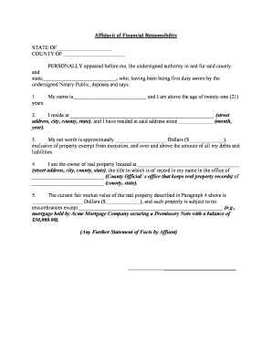 Financial Responsibility  Form