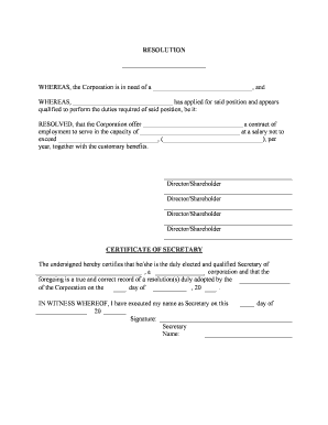 Appointment Resolution  Form