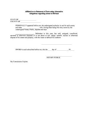 Affidavit Statement  Form