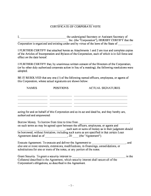 Bank Resolution  Form