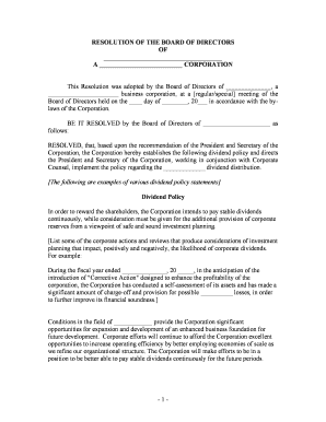 Dividend Policy  Form