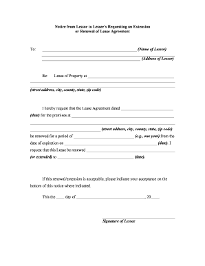 Renewal Lease Agreement Form
