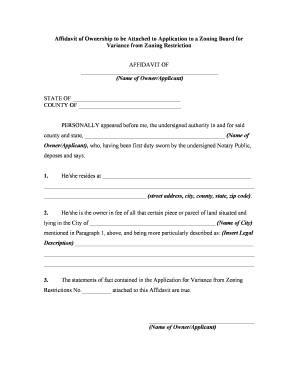 Application Variance Form