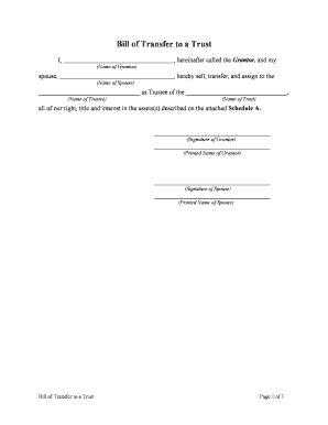 Transfer Trust  Form